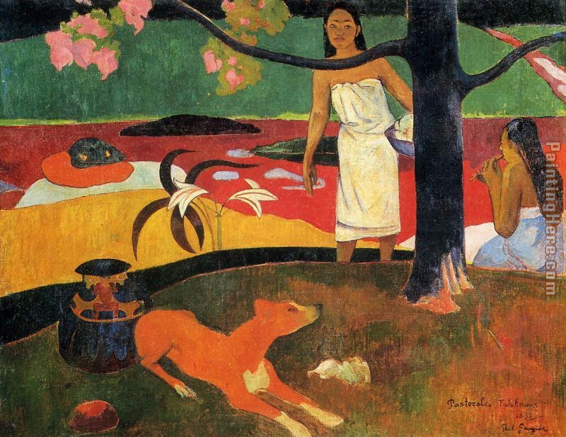 Tahitian Pastorals painting - Paul Gauguin Tahitian Pastorals art painting